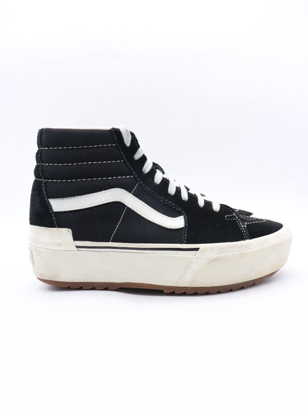 Vans SK8-Hi Platform Women's 10 Men's 8.5 Stacked Suede Black Lace Up